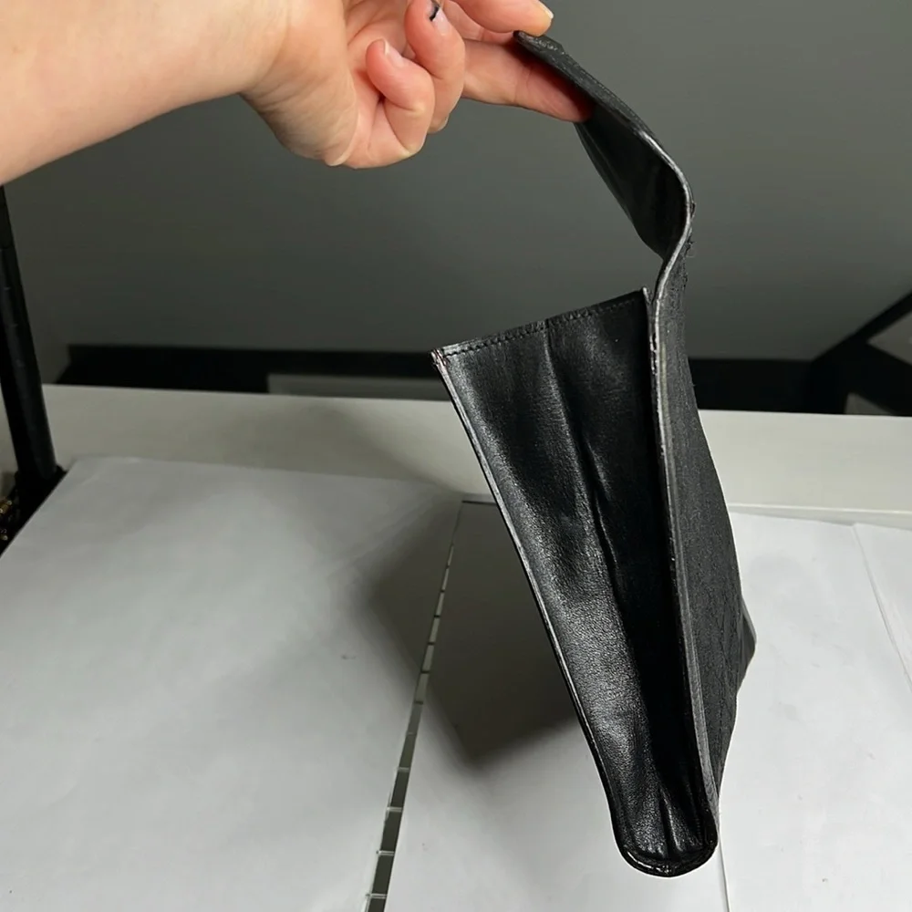 Gucci Black Logo Canvas and Leather Envelope Clutch Bag